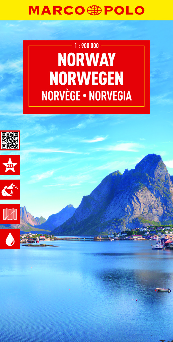 Norwegia. Mapa drogowa. 1:900 000