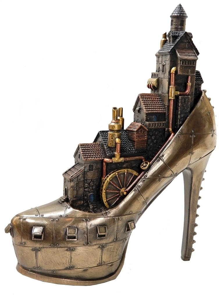 BAJECZNE MIASTO NA SZPILCE FIGURKA STYL STEAMPUNK VERONESE 26 CM