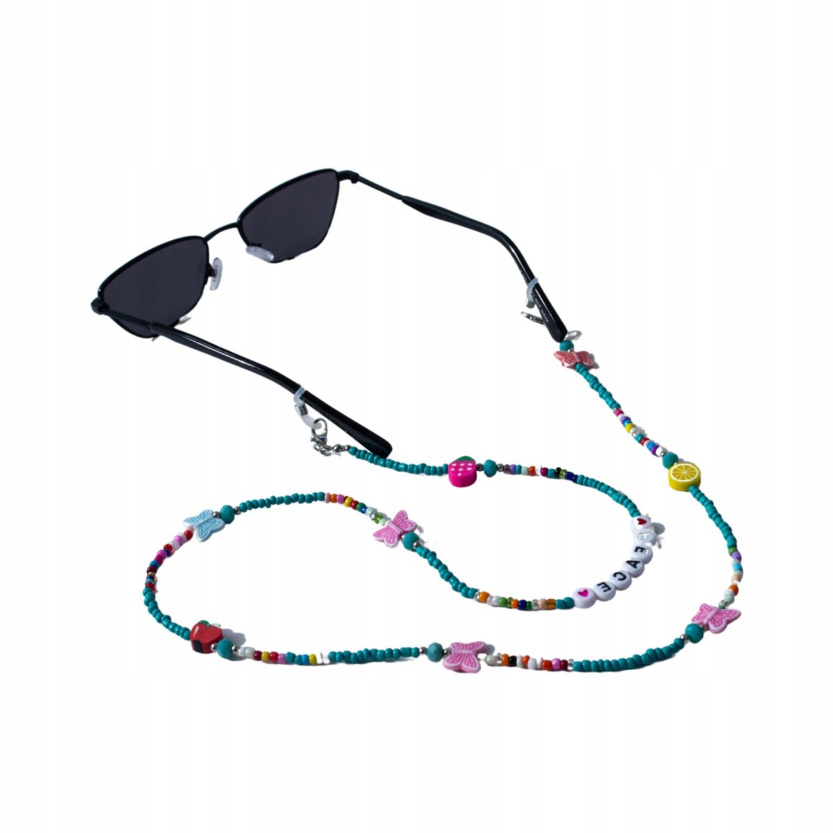 ŁAŃCUSZEK DO OKULARÓW CORDS ZAWIESZKA MODNY PRZENT OZDOBA KOLOROWY AKRYL