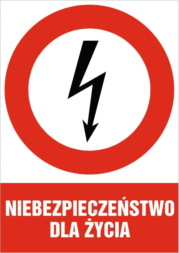 Naklejka zakazu: Niebezpieczeństwo dla życia 30x42cm