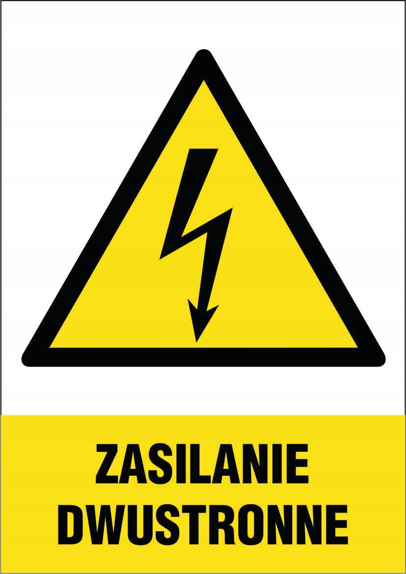 Tabliczka Zasilanie dwustronne 30x42cm PCV 3mm