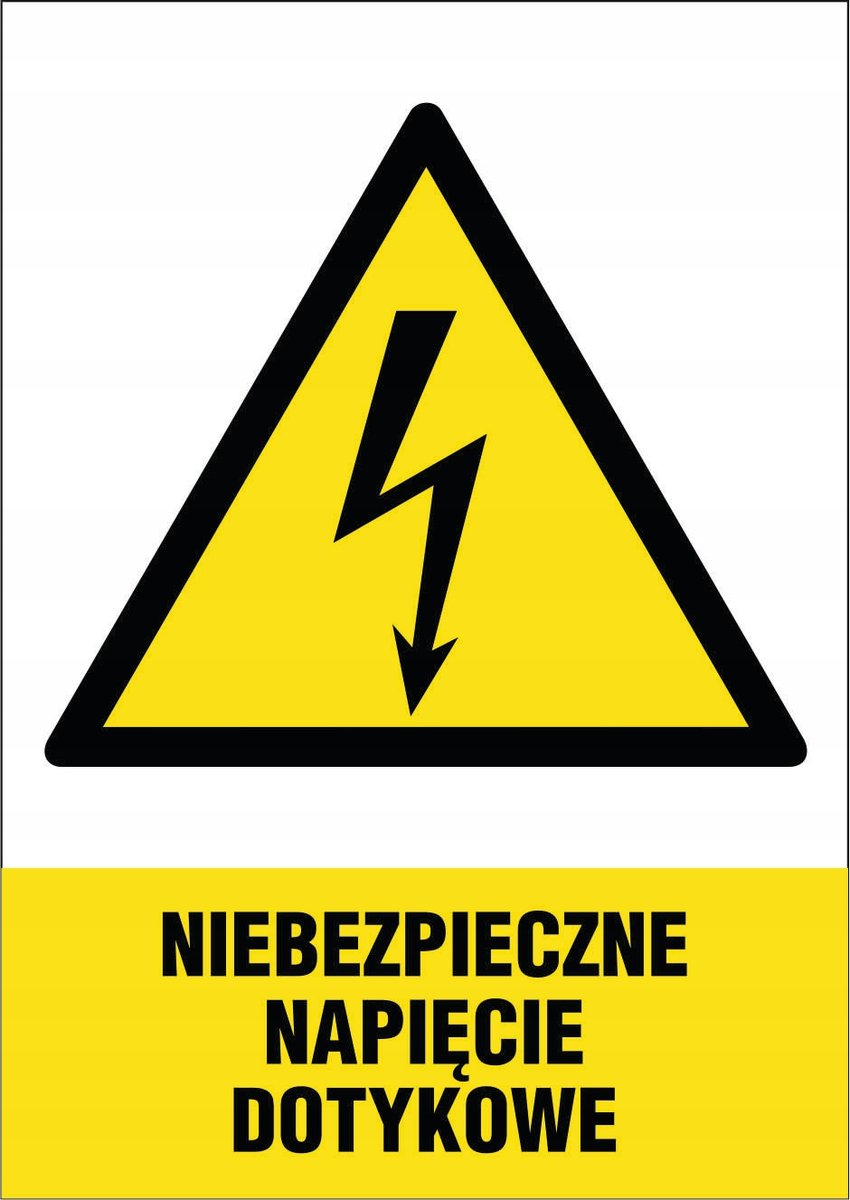 Tabliczka Niebezpieczne napięcie dotykowe 30x42cm PCV 3mm