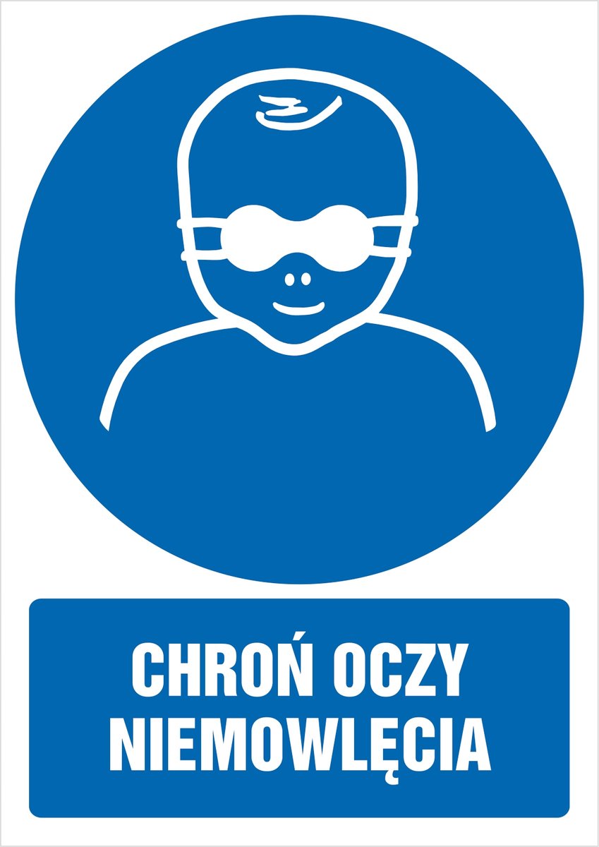 Tabliczka Chroń oczy niemowlęcia 30x42cm PCV3mm