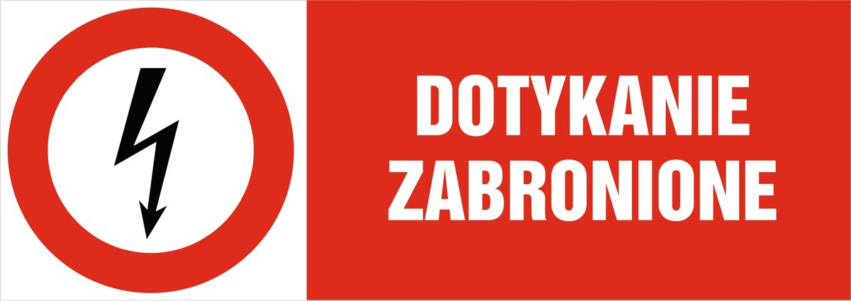 Naklejka pozioma zakazu: Dotykanie zabronione 21x60cm
