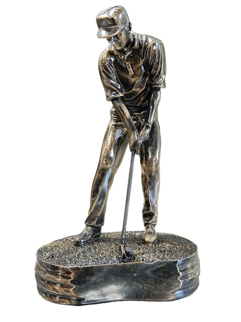 GOLFISTA W RUCHU FIGURKA JAKO TROFEUM W ZAWODACH PREZENT DLA GOLFISTY 21,5 CM