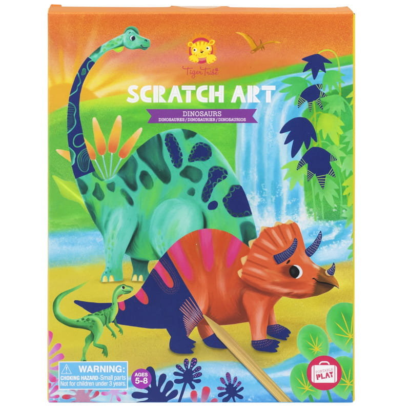 Zestaw artystyczny do wydrapywania - Dinozaury, Tiger Tribe