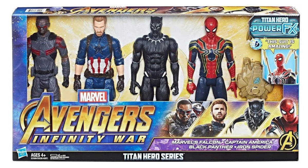 ZESTAW AVENGERS FALCON THOR CZARNA PANTERA BLASTER Z DŹWIĘKIEM HASBRO