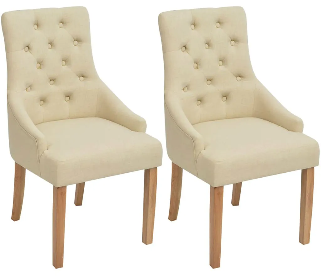 Zestaw 2 kremowych tapicerowanych krzeseł H0-G96
