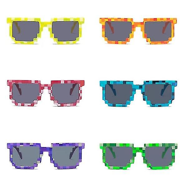 6 sztuk Minecraft Mozaika Okulary przeciwsłoneczne Ochrona UV dla dzieci na zewnątrz