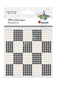 Mata dekoracyjna 10x10cm perełki, kryształki