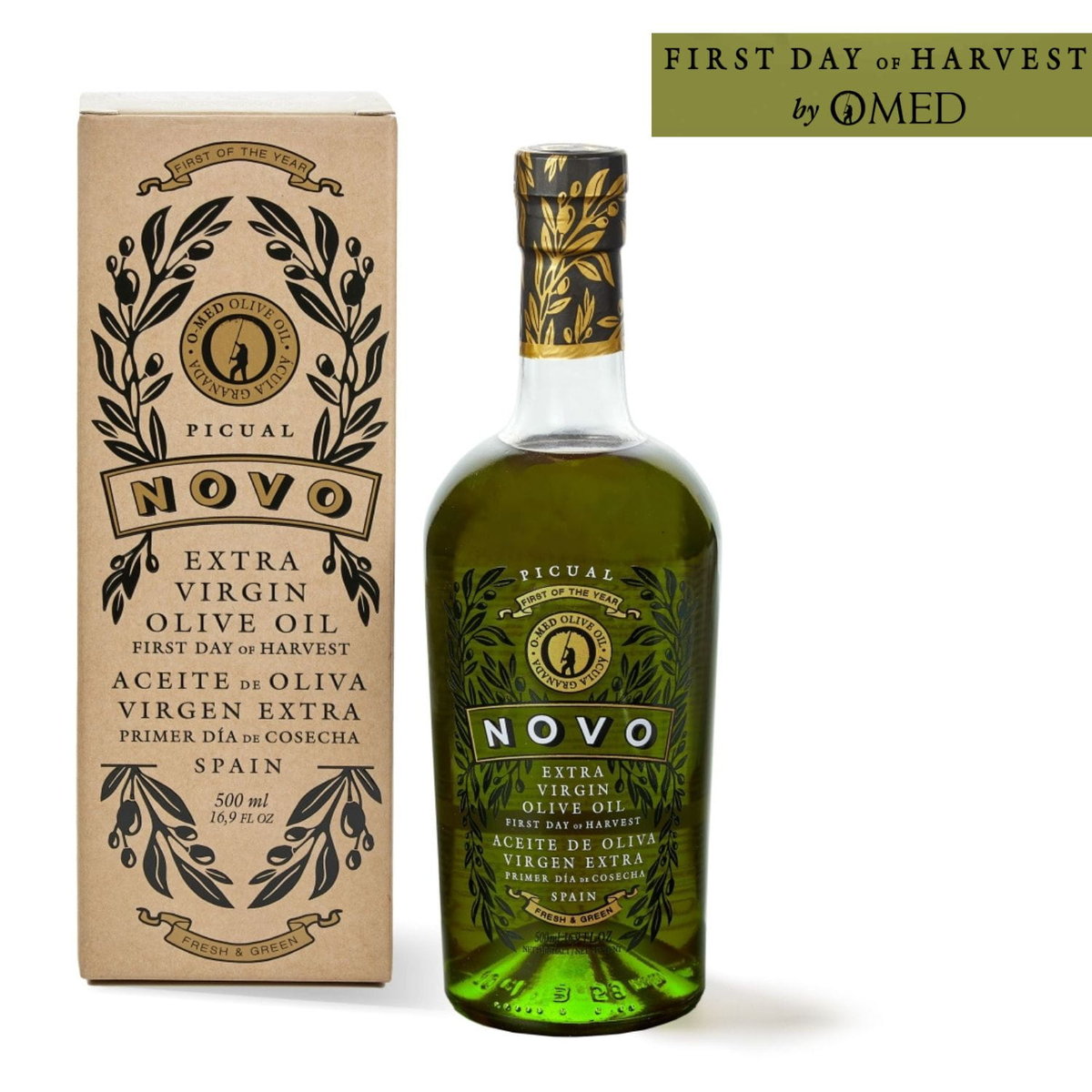 Oliwa NOVO Picual EVOO First Day Of Harvest O-MED 500 ml (edycja limitowana)