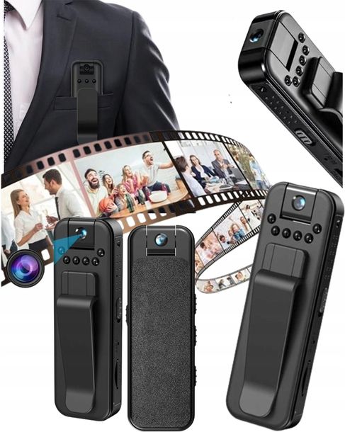 Mini Kamera Szpiegowska Ukryta Kamerka Policyjna Wifi Latarka Dyktafon