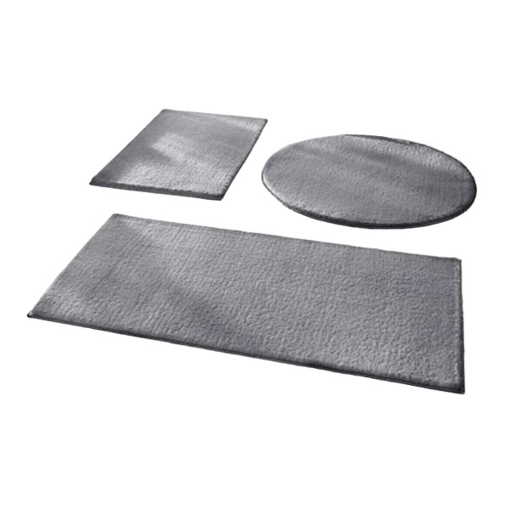 Szare dywaniki łazienkowe zestaw 3 szt. 50x90 cm – Mila Home