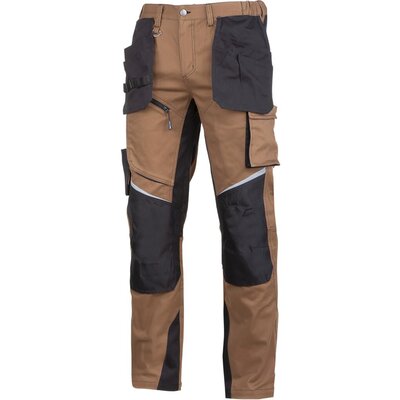 LAHTI PRO SPODNIE OCHRONNE ROBOCZE BRĄZOWO-CZARNE DO PASA SLIM-FIT, XL,