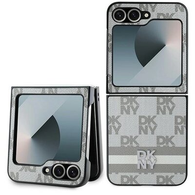 DKNY Printed Stripes do Z Flip 6 Beżowy