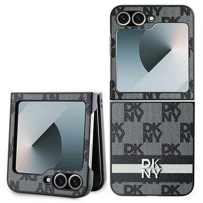 DKNY Chequered Pattern Printed Stripes do Galaxy Z Flip 6 Czarny