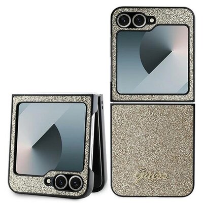 Guess GUHCZF6HGGSHD Z Flip6 F741 złoty/gold 4G Glitter Script