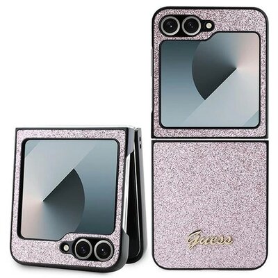 Guess GUHCZF6HGGSHP Z Flip6 F741 różowy/pink 4G Glitter Script