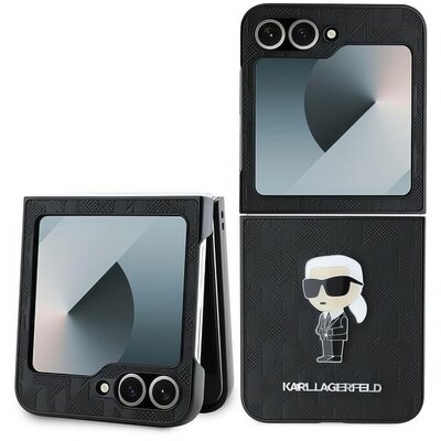 Karl Lagerfeld KLHCZF6SAPKINPK Z Flip6 F741czarny/black Saffiano Monogram Ikonik Pin