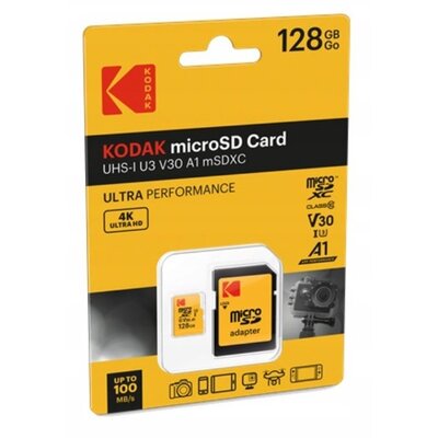 Karta pamięci KODAK 128gb UHS-I U3 V30 A1 + Adapter