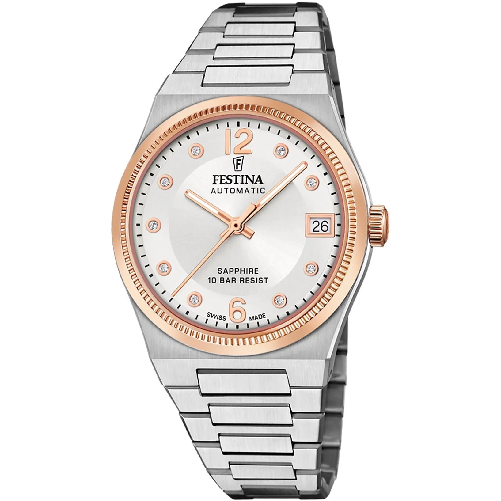 Festina Swiss Made 20031/1 Zegarek Damski Automatyczny z różowozłotymi detalami