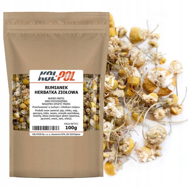 Rumianek Herbata Ziołowa 100g Koszyczek rumianku kwiat naturalny Kol-Pol