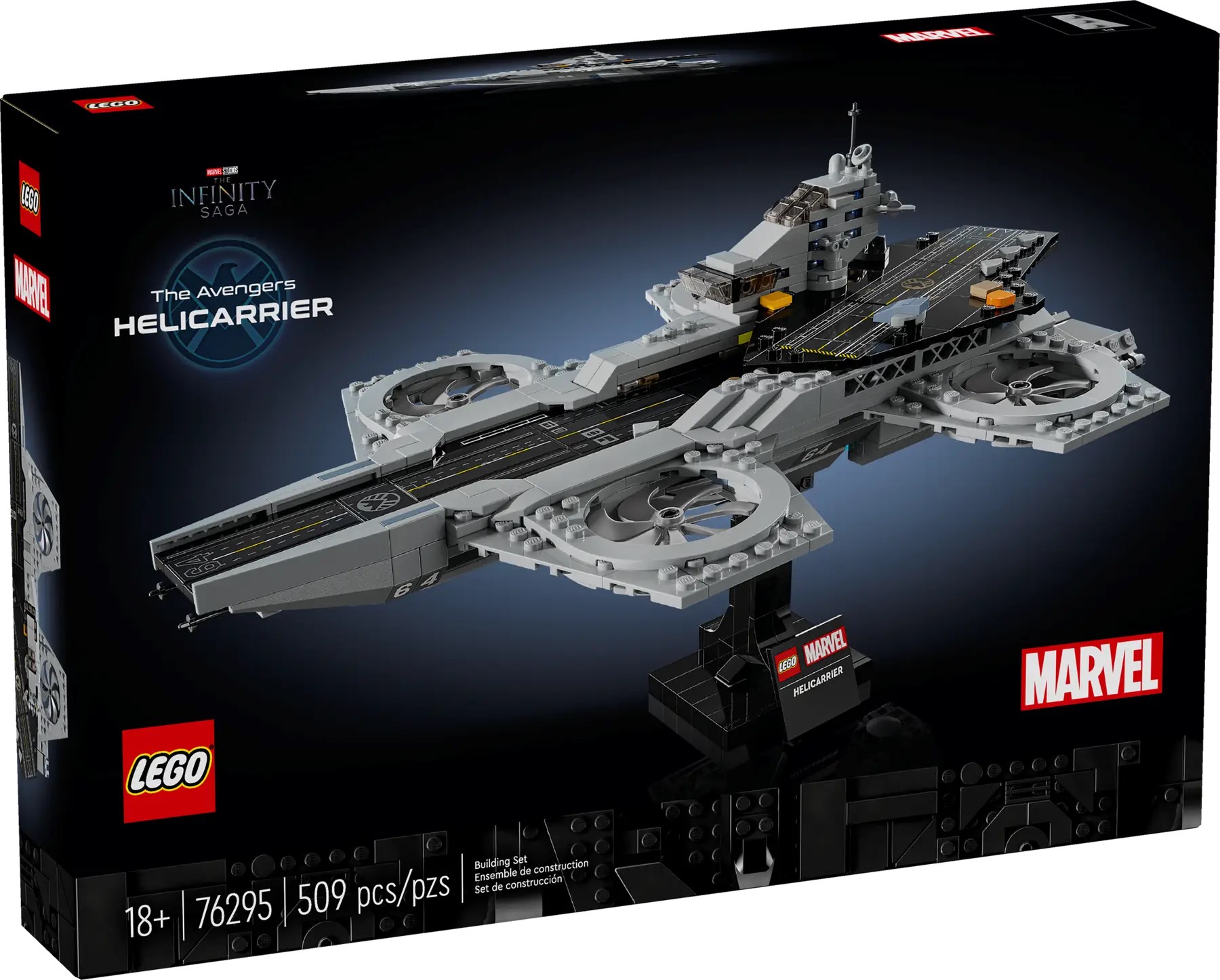Zestaw klocków LEGO Marvel Lotniskowiec Avengersów 509 elementów 76295