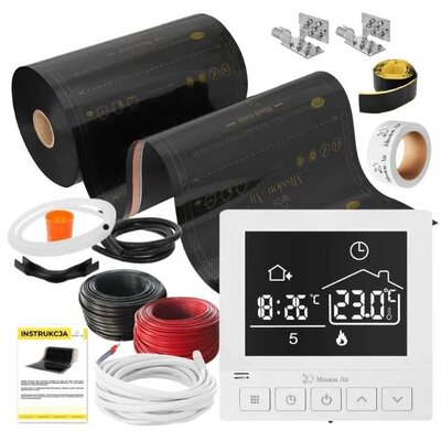 Folia grzewcza na podczerwień MISSION AIR 160 W/m2 Black Gold 5 m2 (10 m x 50 cm) + regulator Taurus Biały | Bezpłatny transport