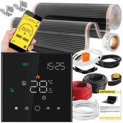 Folia grzewcza na podczerwień MISSION AIR 160 W/m2 Black Gold 5 m2 (5 m x 100 cm) + regulator Leo Czarny WiFi | Bezpłatny transport