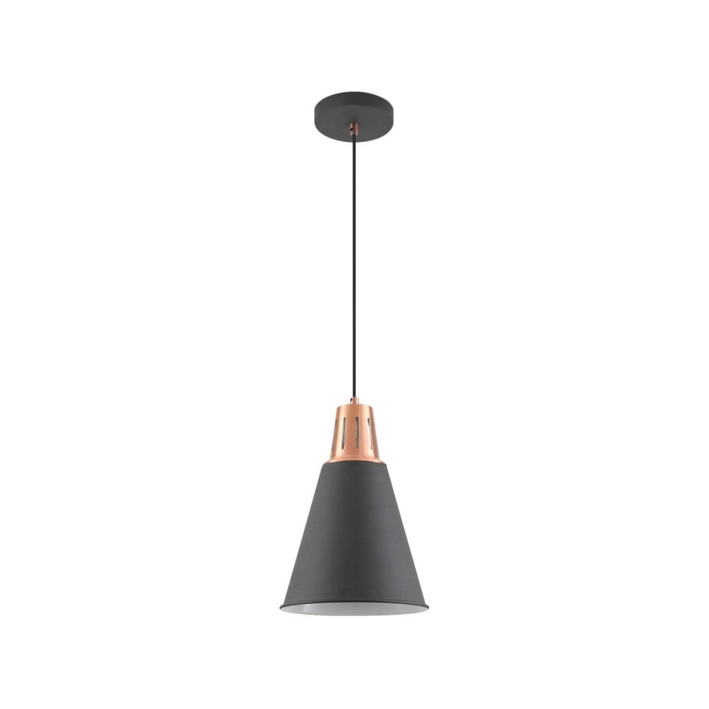 Czarna lampa wisząca z metalowym kloszem ø 22 cm Gianni – GTV