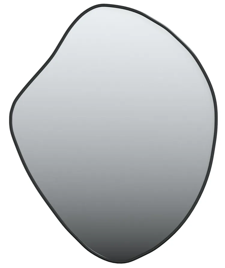 Czarne ścienne lustro asymentryczne 60x50 cm T5-R99