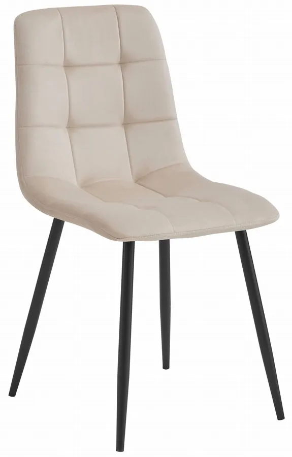 Beżowe metalowe krzesło welurowe A7-G98
