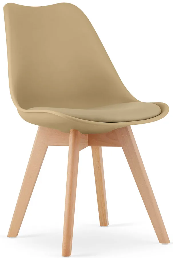 Zestaw 4 ciemnobeżowych krzeseł kuchennych A4-N59