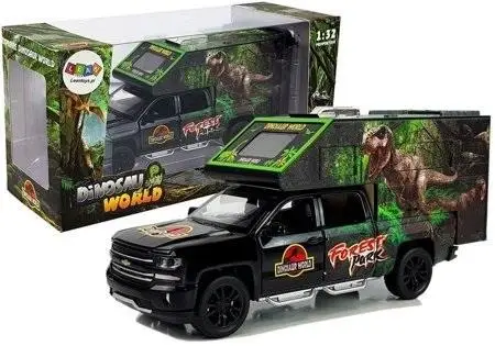 Camper z dinozaurami 1:32 czarny - Leantoys