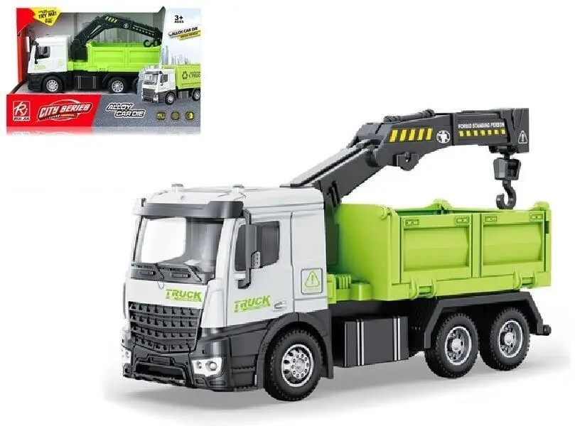 Auto wywrotka z dźwigiem 17cm - Icom