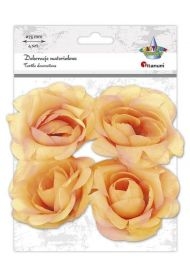 Materiałowe róże 3D 75mm herbaciane 4szt