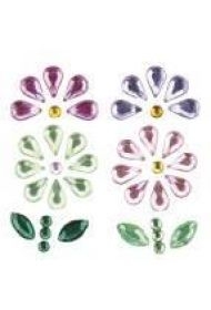 Kryształki samoprzylepne kwiaty 13x21mm mix 8szt