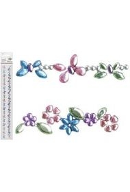 Kryształki samoprzylepne na pasku Kwiaty 2szt