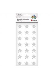 Kryształki samoprzylepne gwiazdki 19x19mm 21szt