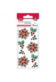 Kryształki samoprzylepne poinsecje 35x35mm 9szt