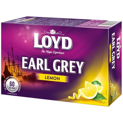 Herbata czarna, LOYD Earl Grey, Cytrynowa, 60 torebek