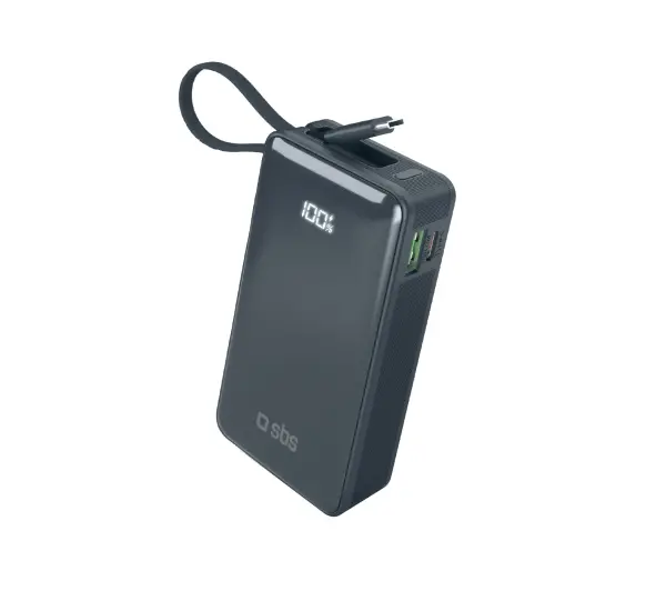 SBS TTBB10000LCDTCPD20B 10000mAh PD 20W Wbudowany kabel USB-C Niebieski
