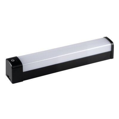 Kinkiet Led łazienkowy czarny listwa 60 cm z włącznikiem obok lustra Kanlux