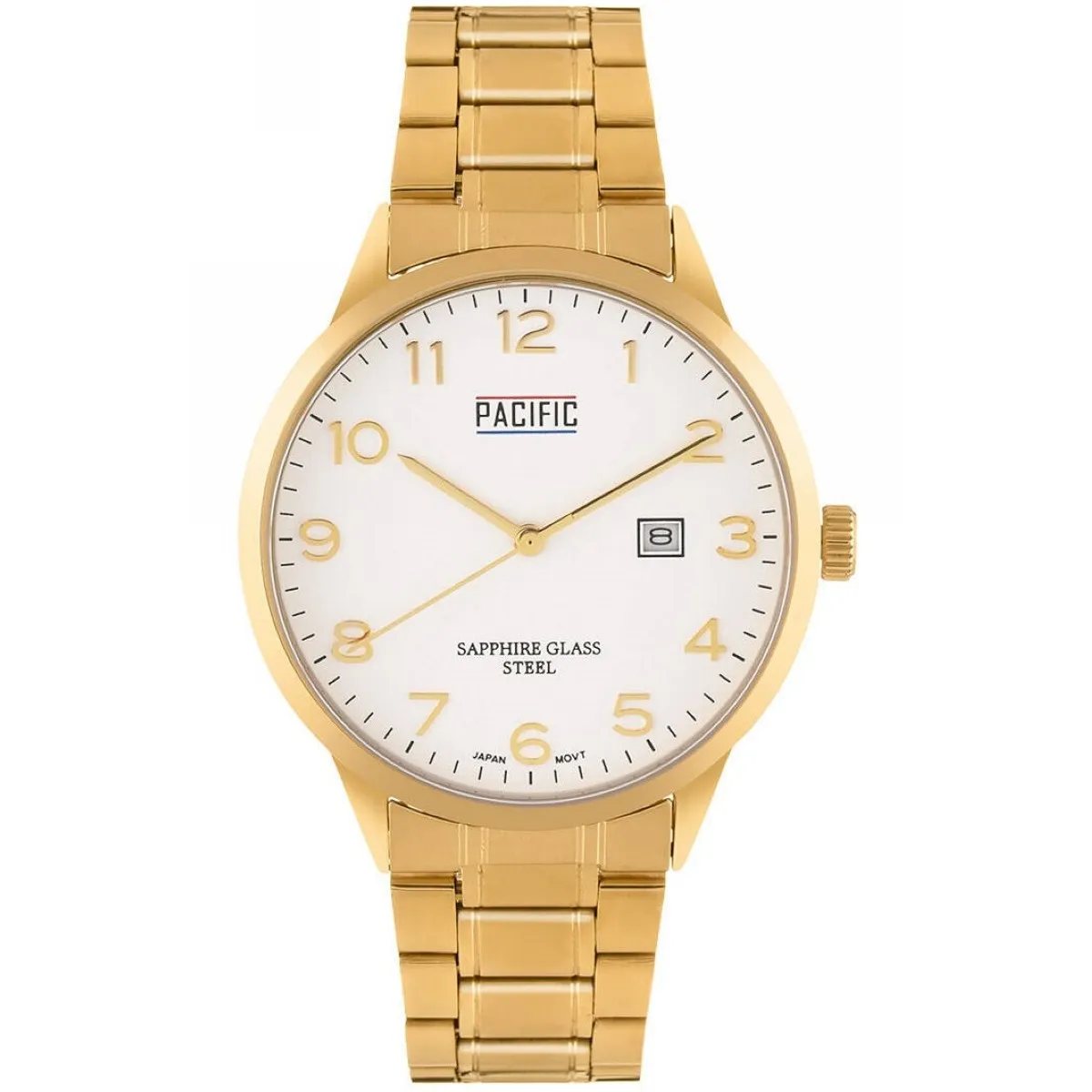 Złoty męski zegarek na bransolecie PACIFIC SSMB-1107D-05
