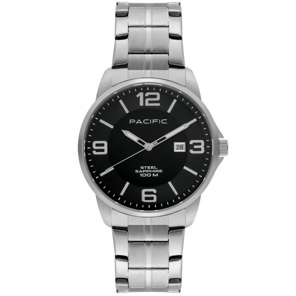Srebrny męski zegarek na bransolecie PACIFIC SSMB-1108D-02