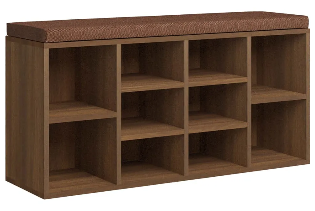 Otwarta szafka na buty z siedziskiem brązowy dąb D4-F76