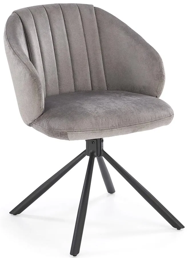 Popielate tapicerowane krzesło obrotowe - Kartis
