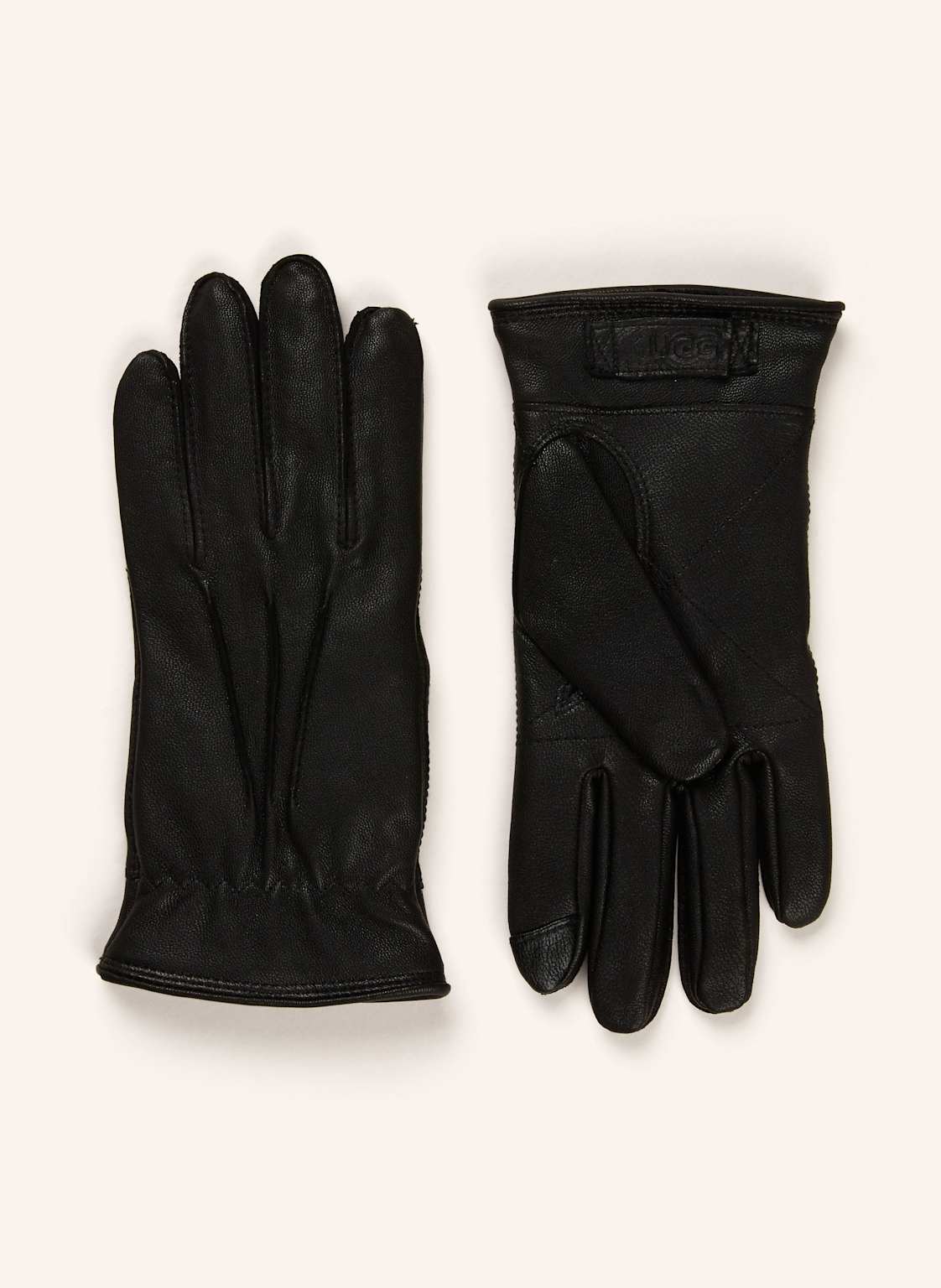 Ugg Skórzane Rękawiczki 3 Point schwarz