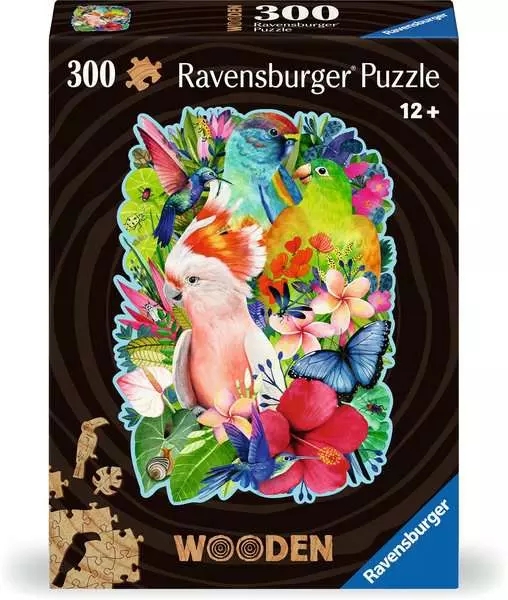 Ravensburger, Puzzle drewniane 300: Ptaki (12000760). Wiek: 12+