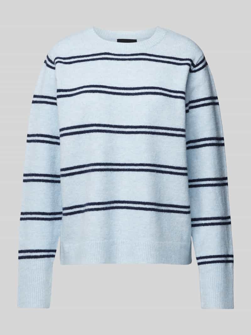 Sweter z dzianiny o kroju regular fit z wełny ze wzorem w paski model ‘OLIVIA’